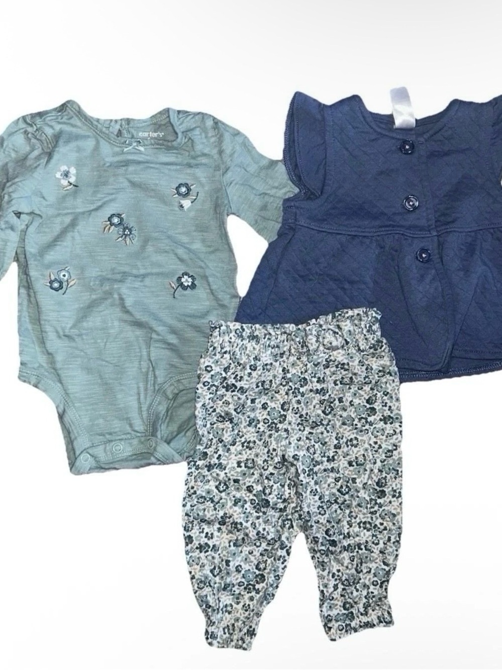 Lot Of 7 Baby Girl Clothes Pants Bodysuits Size 3-6 Months